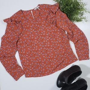 XXI Long Sleeve Peasant Blouse Top